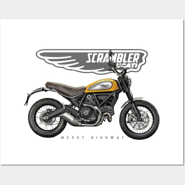 Ducati Scrambler Classic 17 orange, sl Wall Art by MessyHighway